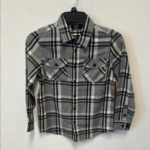 Burnside Gray Plaid Kids Shirt